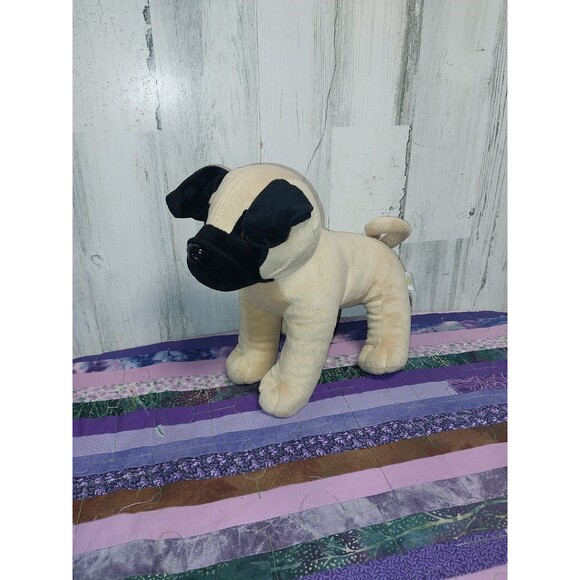 Animal Adventure Plush Pug Puppy Dog Stuffed Animal 12” Tan Black - Picture 1 of 7